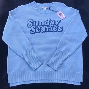 NEW ~ Sincerely Jules "Sunday Scaries" Light Blue Sweater Top